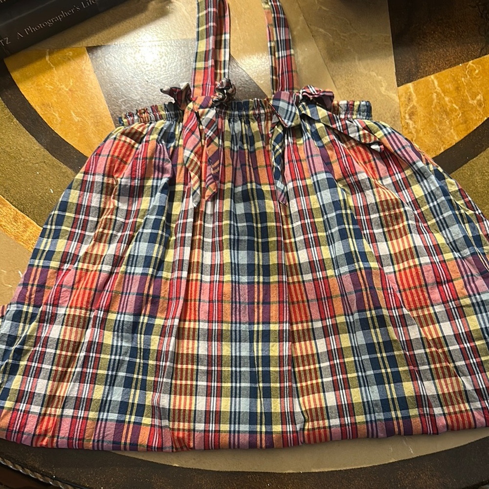 Pink Chicken Multicolor Plaid Kids Dress
